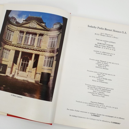 Meubles et Objets d'Art provenant de l'Hotel Lambert et du Chateau de Ferrieres, appartenant au Baron de Rede et au Baron Guy de Rothschild