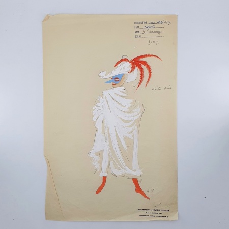 Original Design for a Caped Pierrot Costume by Berkeley Sutcliffe