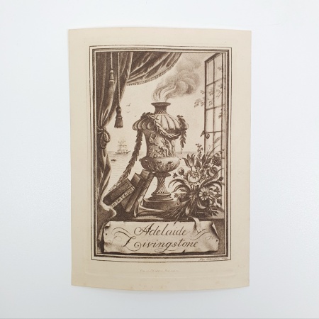 Ex Libris Bookplate designed by Rex Whistler for Adelaide Livingstone