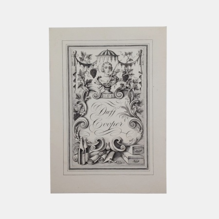 Ex Libris Bookplate designed by Rex Whistler for Duff and Diana