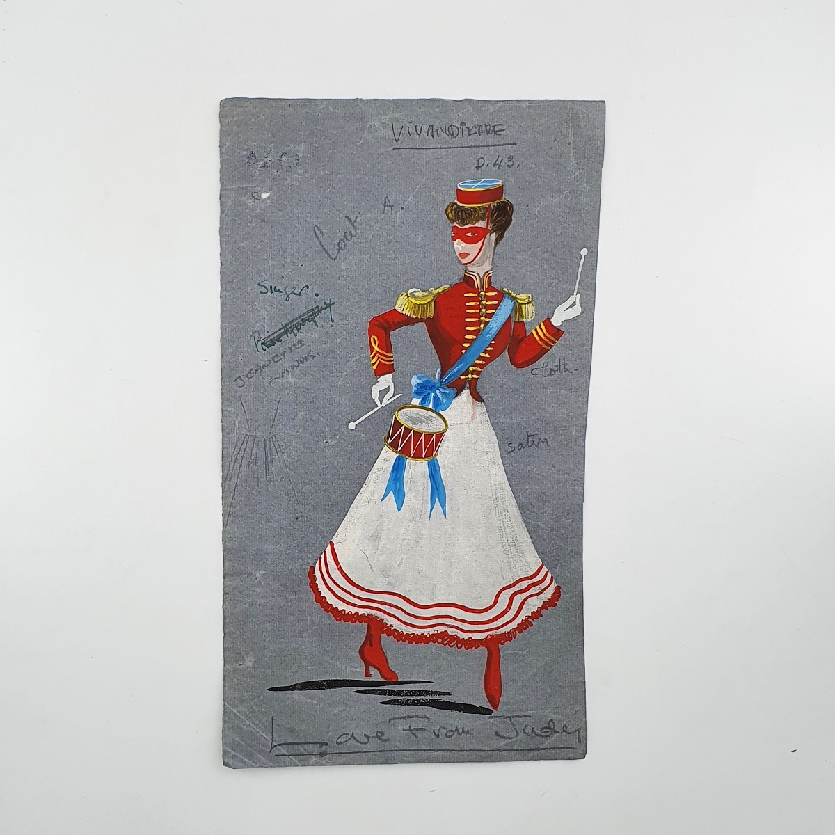 Original Design for a Vivandiere Costume by Berkeley Sutcliffe