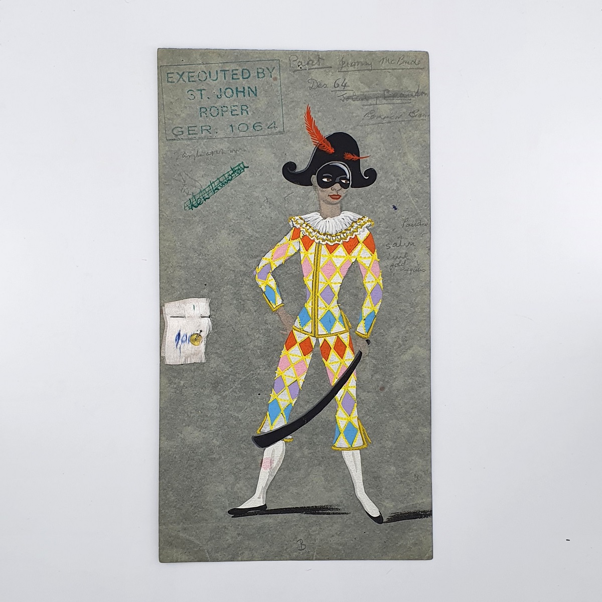 Original Design for a Harlequin Costume by Berkeley Sutcliffe