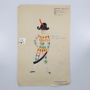 Original Design for a Masked Harlequin Costume by Berkeley Sutcliffe