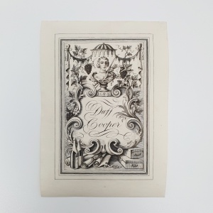 Ex Libris Bookplate designed by Rex Whistler for Diana Duff Cooper